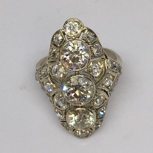 ArtDeco dinner ring large diamonds, circa1920's.